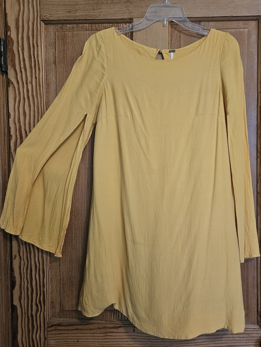 Free People Mustard Yellow Long Sleeve Mini Dress